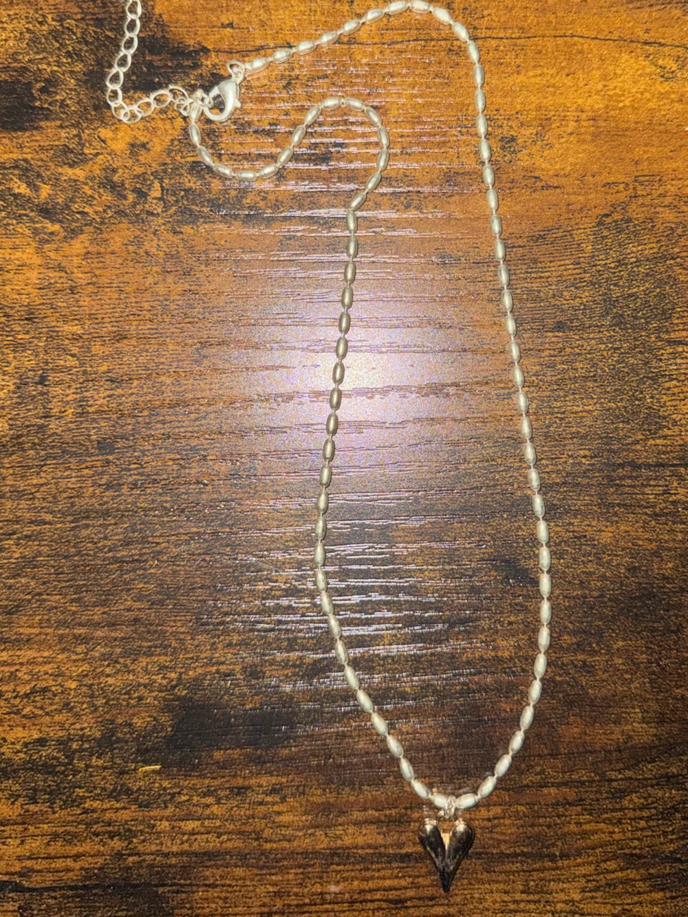 Delicate Silver and gold-Tone Heart Pendant Necklace - Women's Jewelry